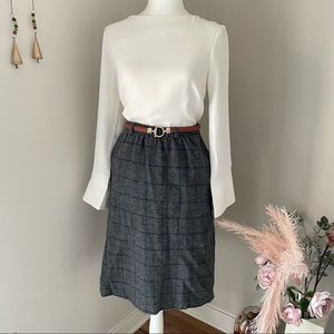 80s Vintage Wool Pencil Skirt with Pockets by Emily John Meyer Of Norwich